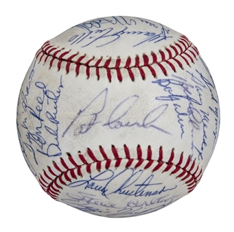 1982 Philadelphia Phillies Team Signed ONL Feeney Baseball with 30 Signatures Including Schmidt & Carlton (Beckett)